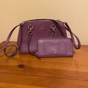 Coach Purple Purse with Wallet